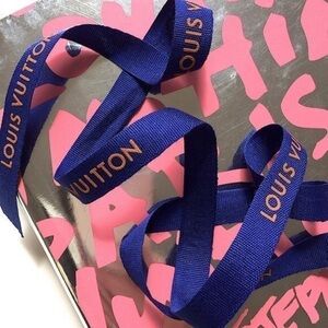 LOUIS VUITTON LV Gift Wrapping Blue Orange Ribbon 53.6” inch 4.5 ft